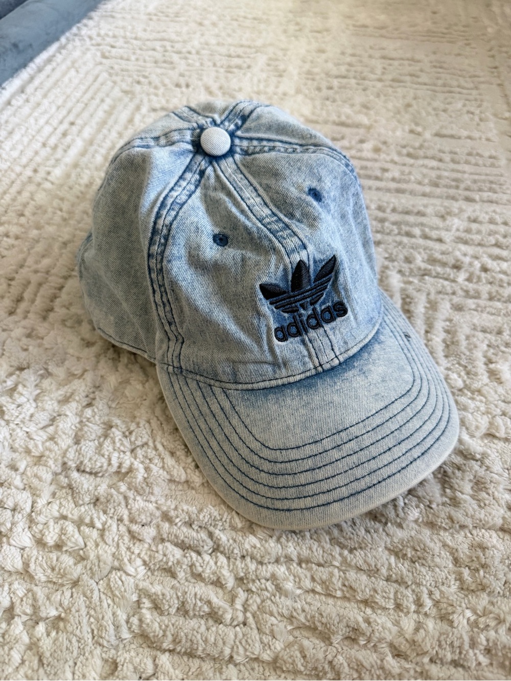 Vintage Y2K Adidas Originals Denim Hat Trefoil Logo Cap
